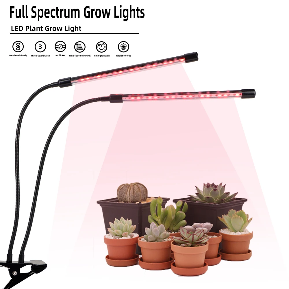 Luz LED de espectro completo para cultivo de plantas, lámpara de crecimiento USB de 3 colores, lámpara de cultivo de semillas de flores y plantas en macetas con función de sincronización