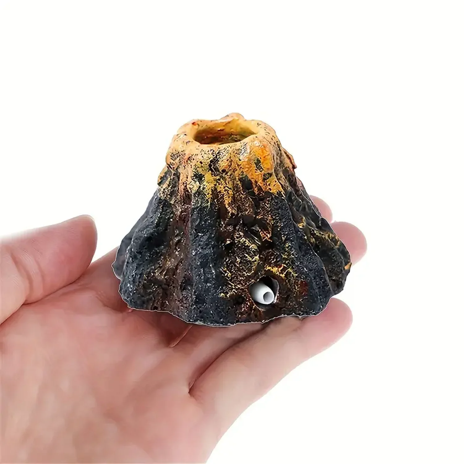 Piedra difusora de aire tipo volcán en resina para acuarios y mascotas