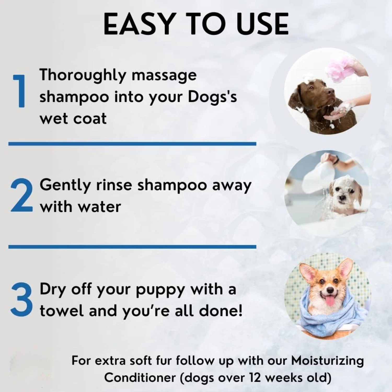 ATUBAN 16 floz Champú para perros 5 en 1 para pieles con picazón - Champú para perros con pieles sensibles para perros malodorantes - Champús y acondicionadores para perros - imagen 5