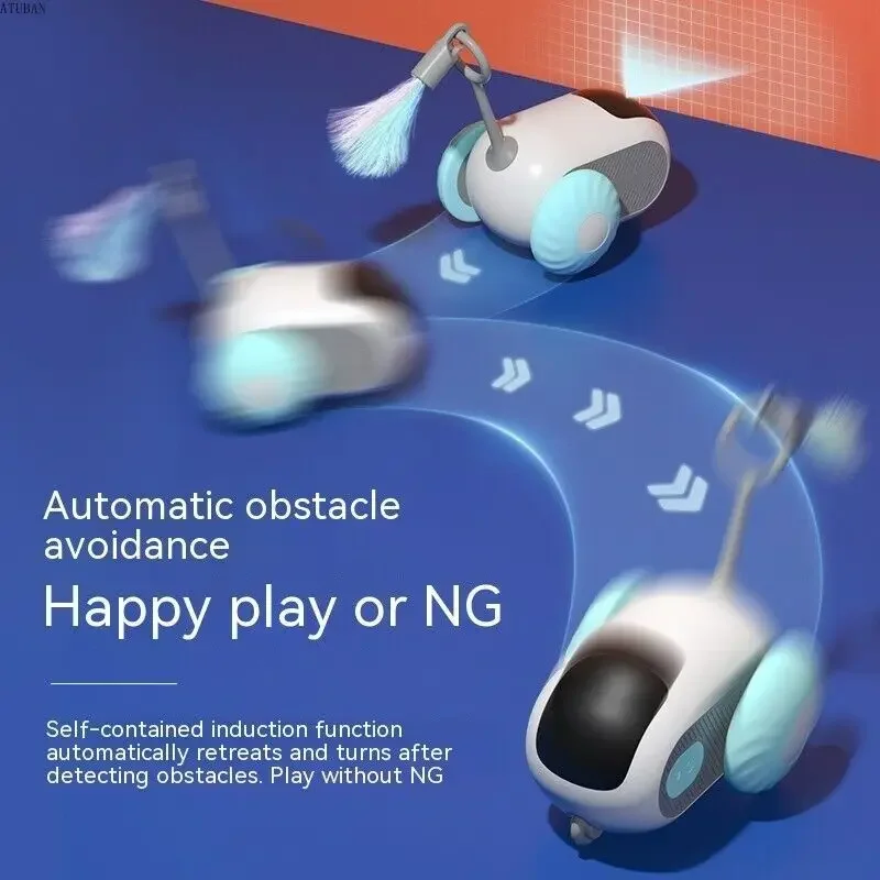 ATUBAN-coche rodante con control remoto para gatos, juguete inteligente para gatos, recargable, para interiores, perros pequeños y gatitos - imagen 3