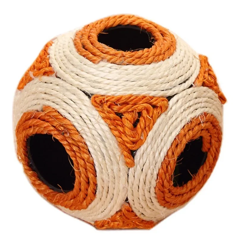 Bola de Sisal interactiva para gatos, juguete de captura de plumas, a prueba de mordeduras, productos para mascotas - imagen 5