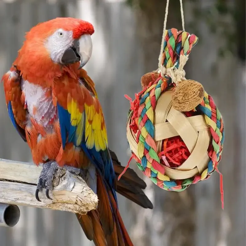 Juguetes trituradora de papel, accesorios para jaulas colgantes, juguetes coloridos para periquitos, Conures, loros, pájaros de amor, juguetes para pájaros para jaula - imagen 3