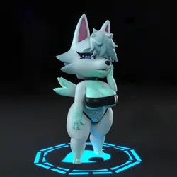 Estatua de anime 3D gris para gatos y perros – Foxy Wolfy sin montar