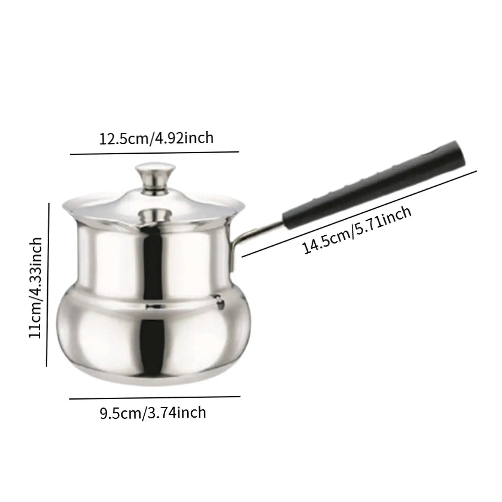 Turkish Coffee Pot Universal for Induction Cookers Chocolate Melting Pan Pour over Coffee Kettle for Travel Restaurant Camping