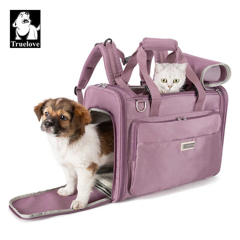 Truelove Bolsa transportadora impermeable para mascotas para perros pequeños y gatos Poliéster de alta calidad, diseño ecológico y aprobado por aerolínea TLX2971
