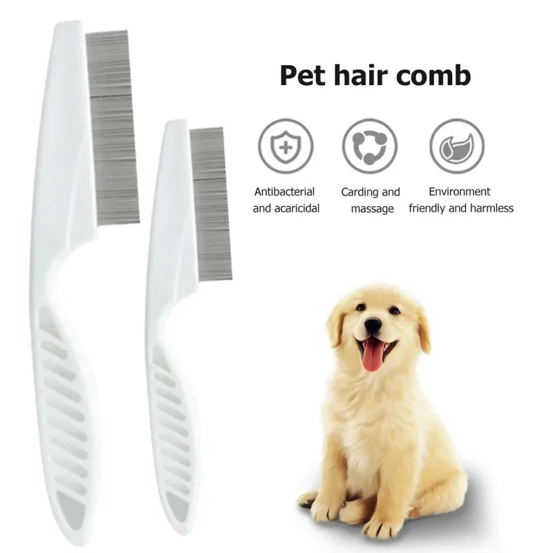 2 uds cepillo de aseo para perros removedor de pelo de mascotas de acero inoxidable masaje removedor de pulgas peine para perros pequeños gatos accesorios para mascotas - imagen 4