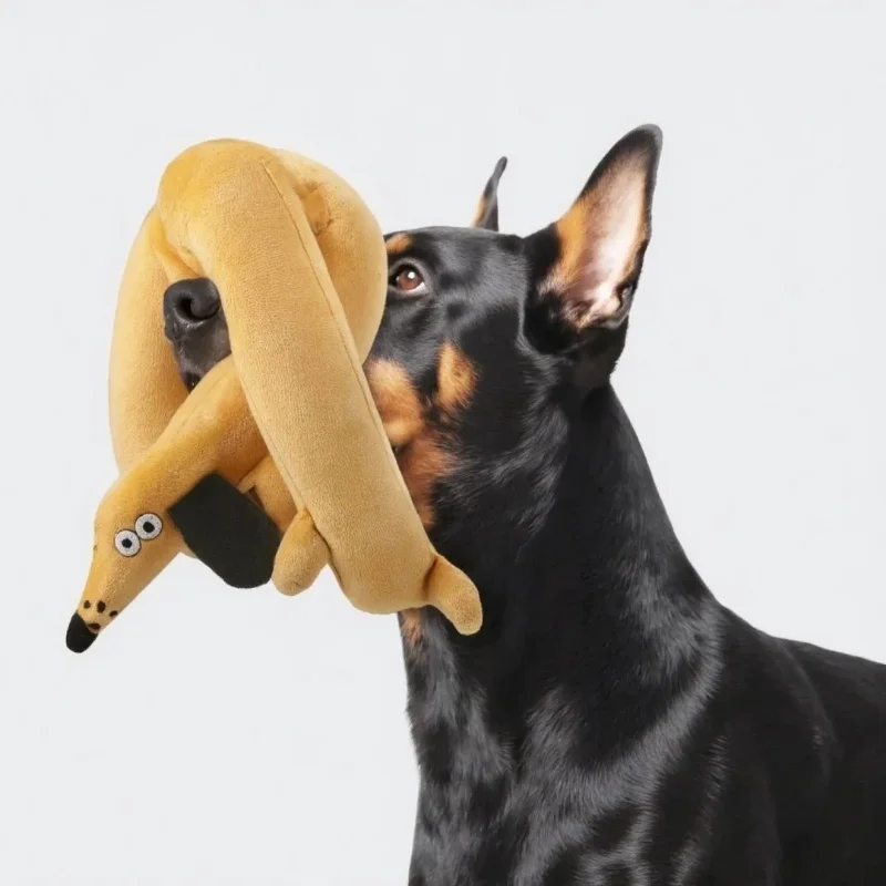 Juguete interactivo salchicha para perro chirriante y cuidado dental - imagen 2
