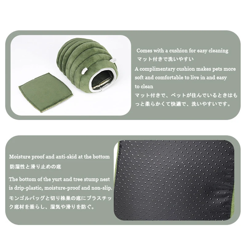 Ratón hámster casa cálida para mascotas pequeñas nido de algodón suave cómodo a prueba de viento cálido adecuado para Mini animales suministros para mascotas camas lindas - imagen 3