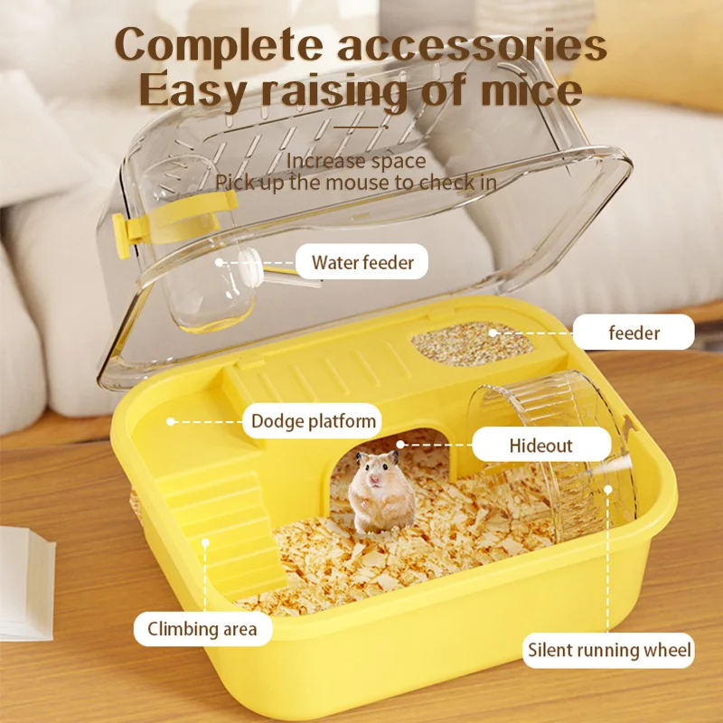 Jaula para hámster de 30x25cm, habitat de gerbil pequeño, transportador portátil antiescape para exteriores, suministros para animales pequeños, jaula para hámster extraíble ﻿ - imagen 5