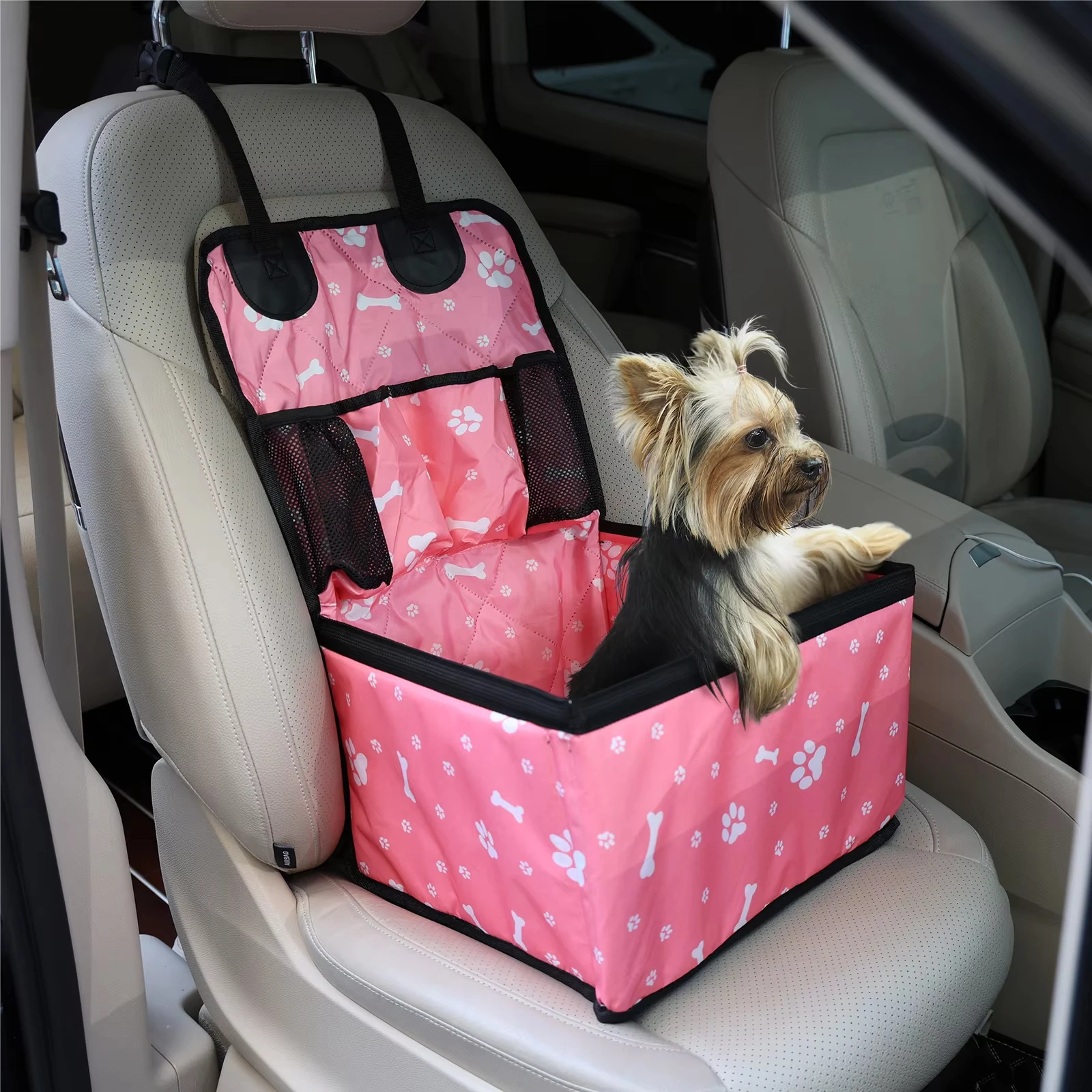 2025 Nuevo asiento de coche para perros con bolsillos de almacenamiento, asiento delantero de coche duradero a prueba de arañazos para perros pequeños y medianos kez가 - imagen 2
