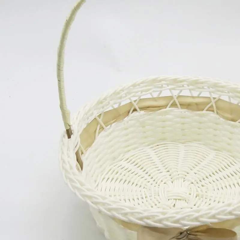 Cesta de flores tejida para boda, cestas de mimbre, mimbre, sauce, pequeño picnic, arreglo para niña, ASA, pan, fruta, organizador de fiesta - imagen 5