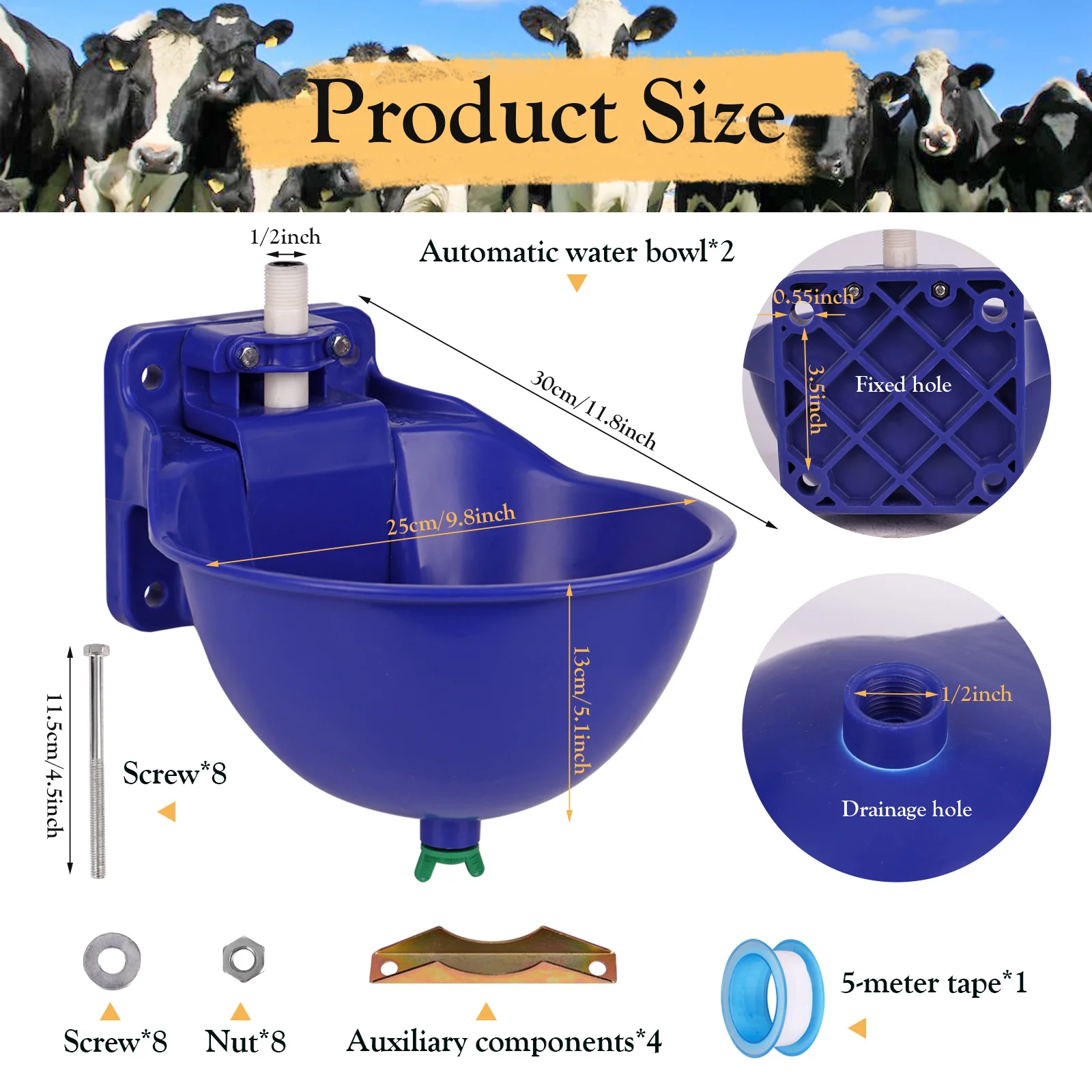 Nuevo Bebedero automático de agua para caballos y vacas, dispensador de agua, tipo cuenco para ovejas, equipo de agua potable para perros y animales - imagen 3