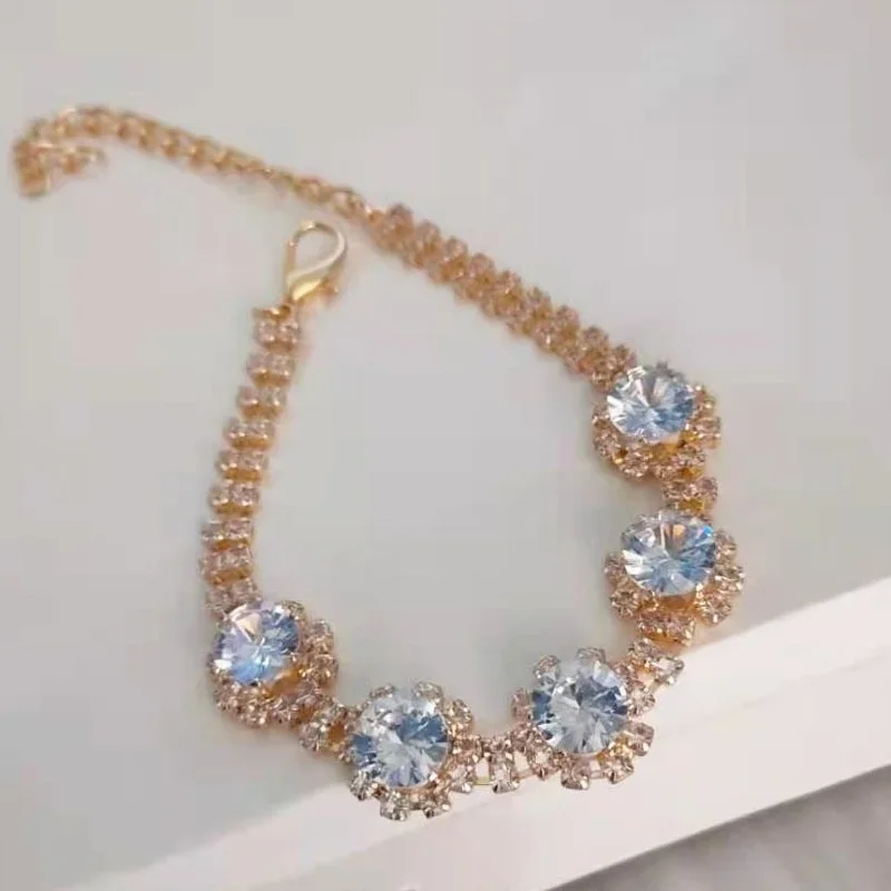 Collar de flores de cinco diamantes, joyería ajustable para gato, perro, cachorro, collar para mascotas, banda para el cuello para cachorros, collar para gatitos, accesorios - imagen 5