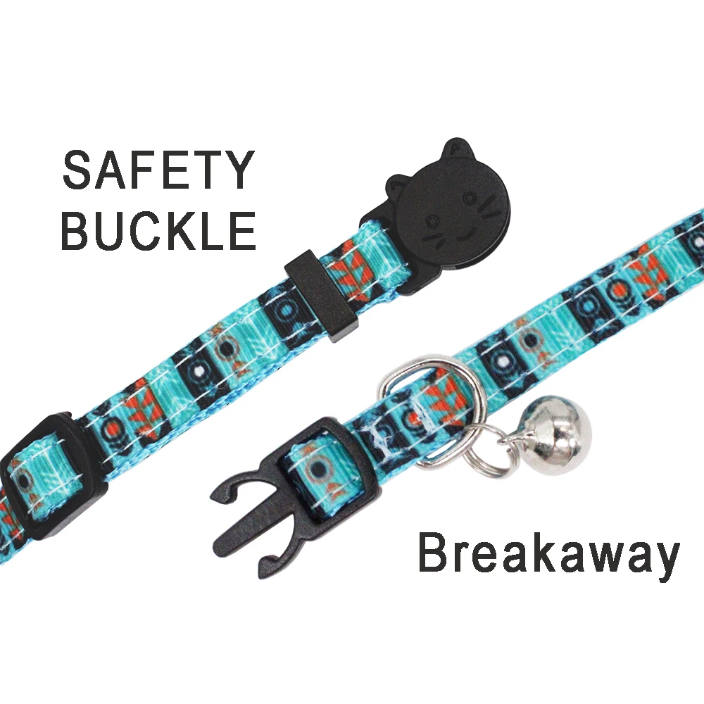 Collar de gato con etiqueta de identificación personalizada con campana, Collar personalizado de seguridad, grabado de nailon ajustable, Collar de gatito pequeño - imagen 5