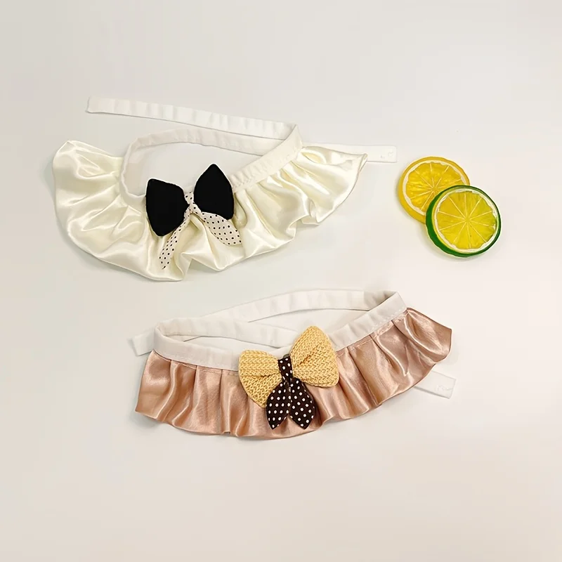 Adjustable Pet Scarf for Cats Dogs Puppy Neck Strap With Bowknot Soft Cute Dog Collar Kitten Saliva Towel Pet Dress Up Supplies - imagen 2