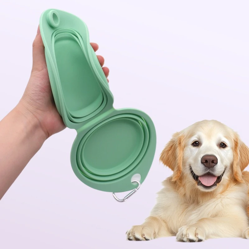 Cuenco plegable de silicona para mascotas, cuencos para perros, contenedor de comida portátil, cuenco de viaje para mascotas, contenedor de comida portátil para cachorros, alimentador - imagen 4