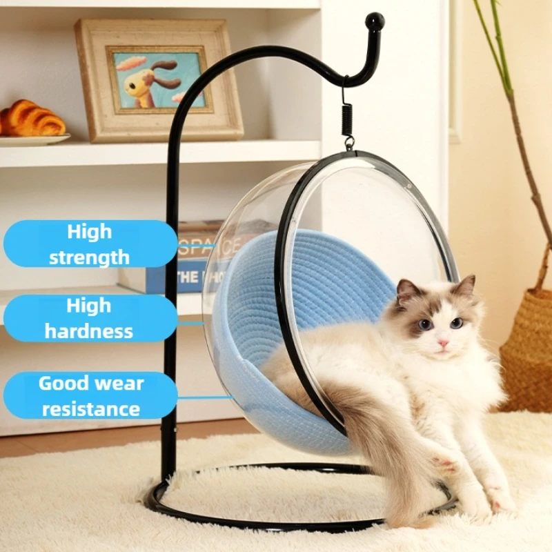 Hamaca colgante para gatos, nido, cabina espacial transparente, columpio, hamaca para gatos, camas, cuna colgante, suministros universales para mascotas para las cuatro estaciones - imagen 2