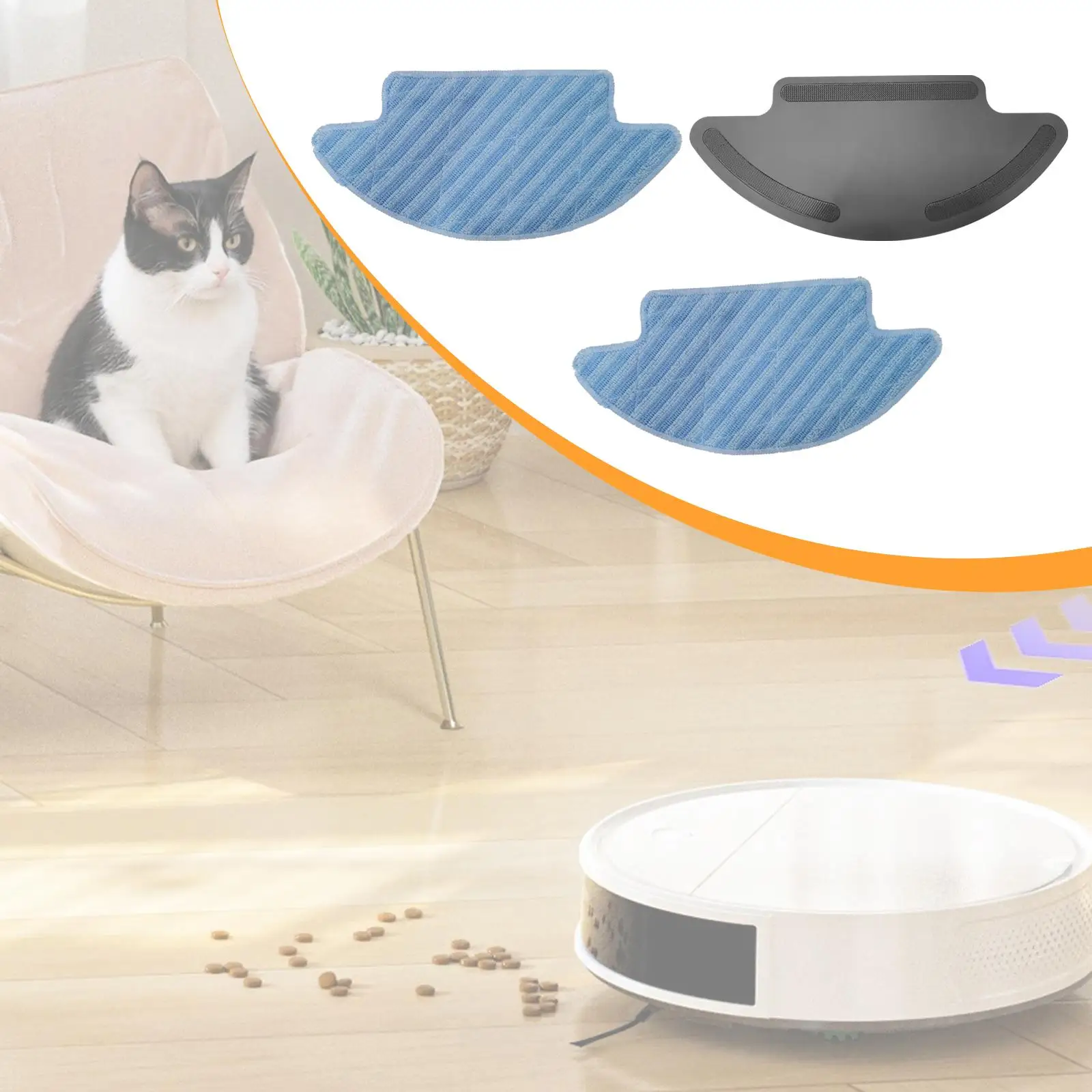 Robot Vacuum Mop Pads Holder Set,Spare Part,Easy to Install,Lightweight,Accessories,Vacuum Mop and Holder Replacement for