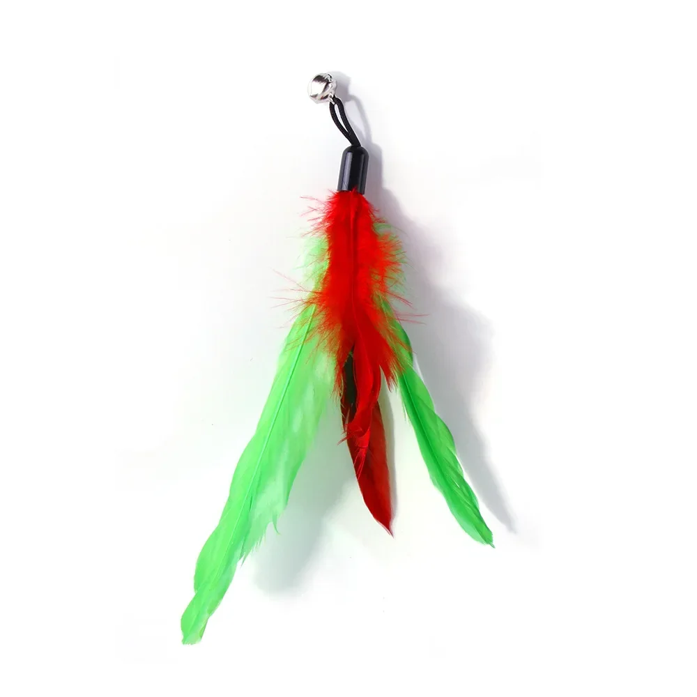 Juego de juguetes retráctiles de plumas para gatos, varita retráctil para gatos, juguetes y rompecabezas de repuesto con recambios de campana, juguete para gatos de interior - imagen 3