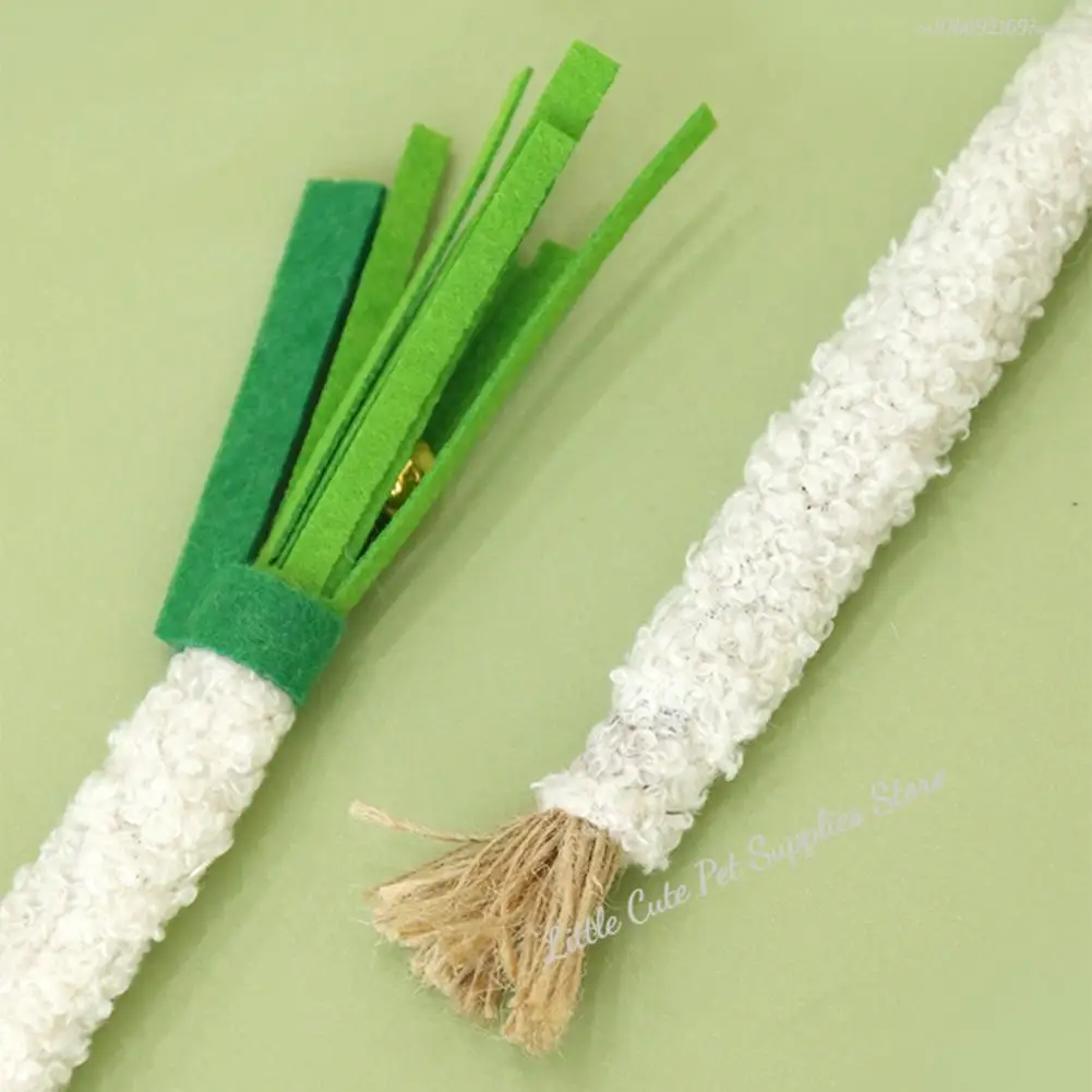 Juguete de entrenamiento Teaser para gatos, juguete para la dentición de gatitos, juguete para masticar para gatos en forma de cebollino, entrenamiento para aliviar la dentición, mascota de fieltro suave para gatitos - imagen 4