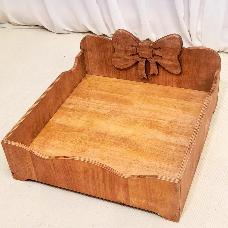 Cama de madera maciza para gatos, camas de lujo para cachorros y gatos, muebles para perros pequeños, gatos, camas para gatos, mesa para dormir, suministros de productos Catnap - imagen 2