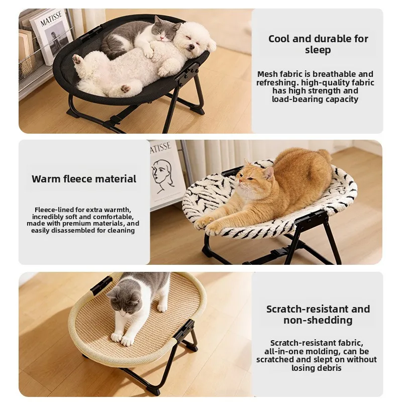 Cama elevada transpirable para perros y gatos, plegable y portátil - imagen 5