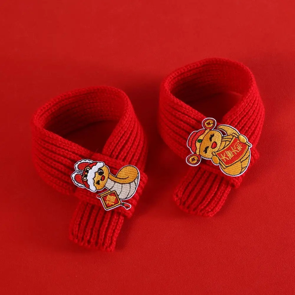 Bufanda de punto roja para gatos, bufanda para mascotas de Año Nuevo Chino, bufanda de la fortuna bordada para gatos, perros pequeños, accesorio de vestir para Festival - imagen 3
