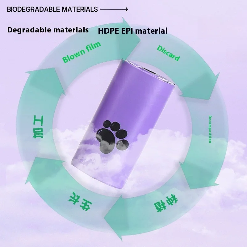 Epi intensificación EPI biodegradable bolsa de basura para mascotas bolsas para excrementos de perros dispensador de bolsas para excrementos de perros suministros de limpieza para perros - imagen 4