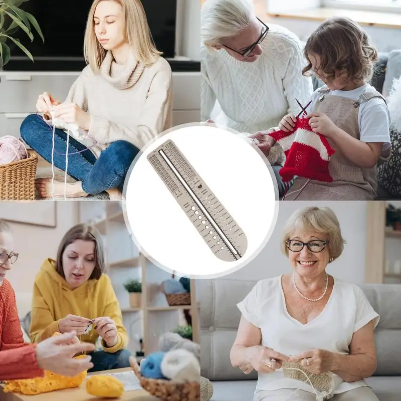 Medidor de calcetines para tejer calcetines, herramienta de medición de madera, medidor de calcetines portátil para proyectos de costura, regla de tamaño ligera - imagen 5