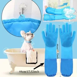 Guante de limpieza para baño de perros y gatos, guantes de limpieza para el cuidado de mascotas, guante de depilación para ducha de perros de silicona suave