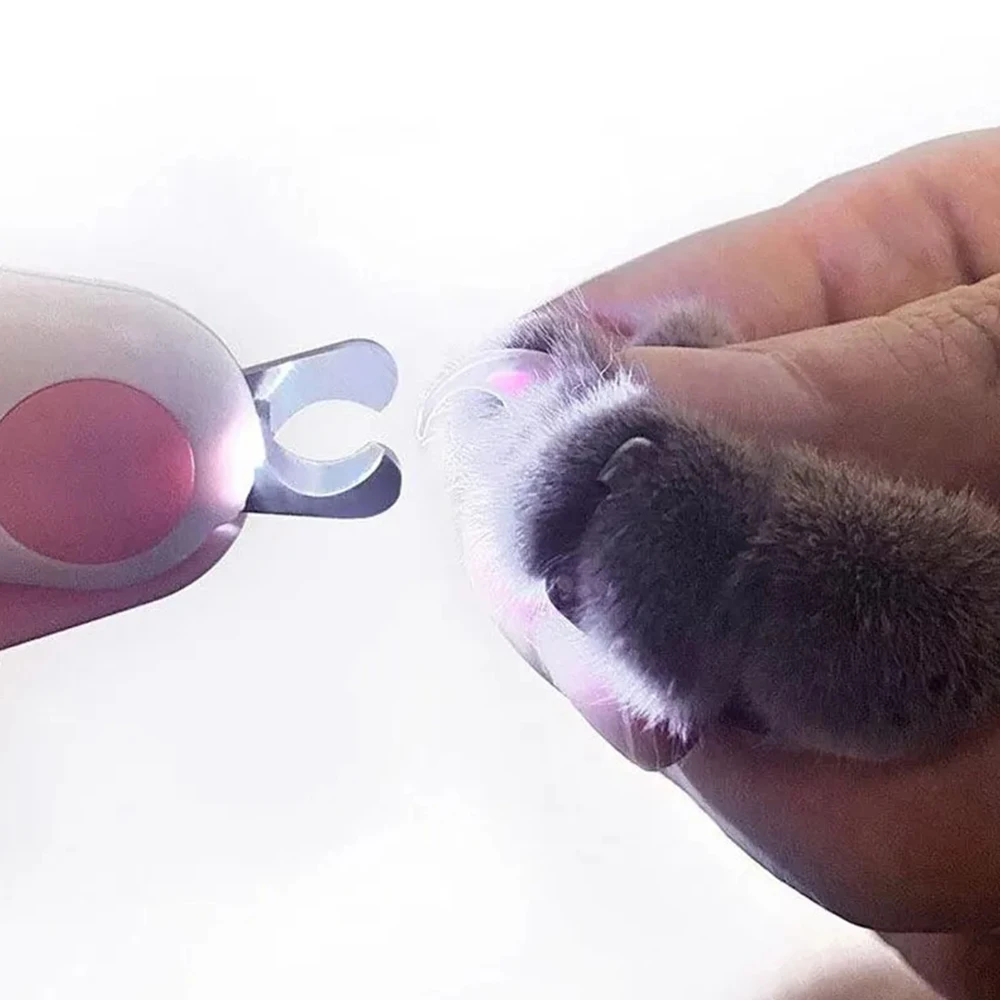 Cortadora de uñas con luz LED para perros y gatos, cortadora profesional de garras para mascotas con bloqueo de seguridad, Kit de herramientas de cuidado para cachorros y gatitos - imagen 4