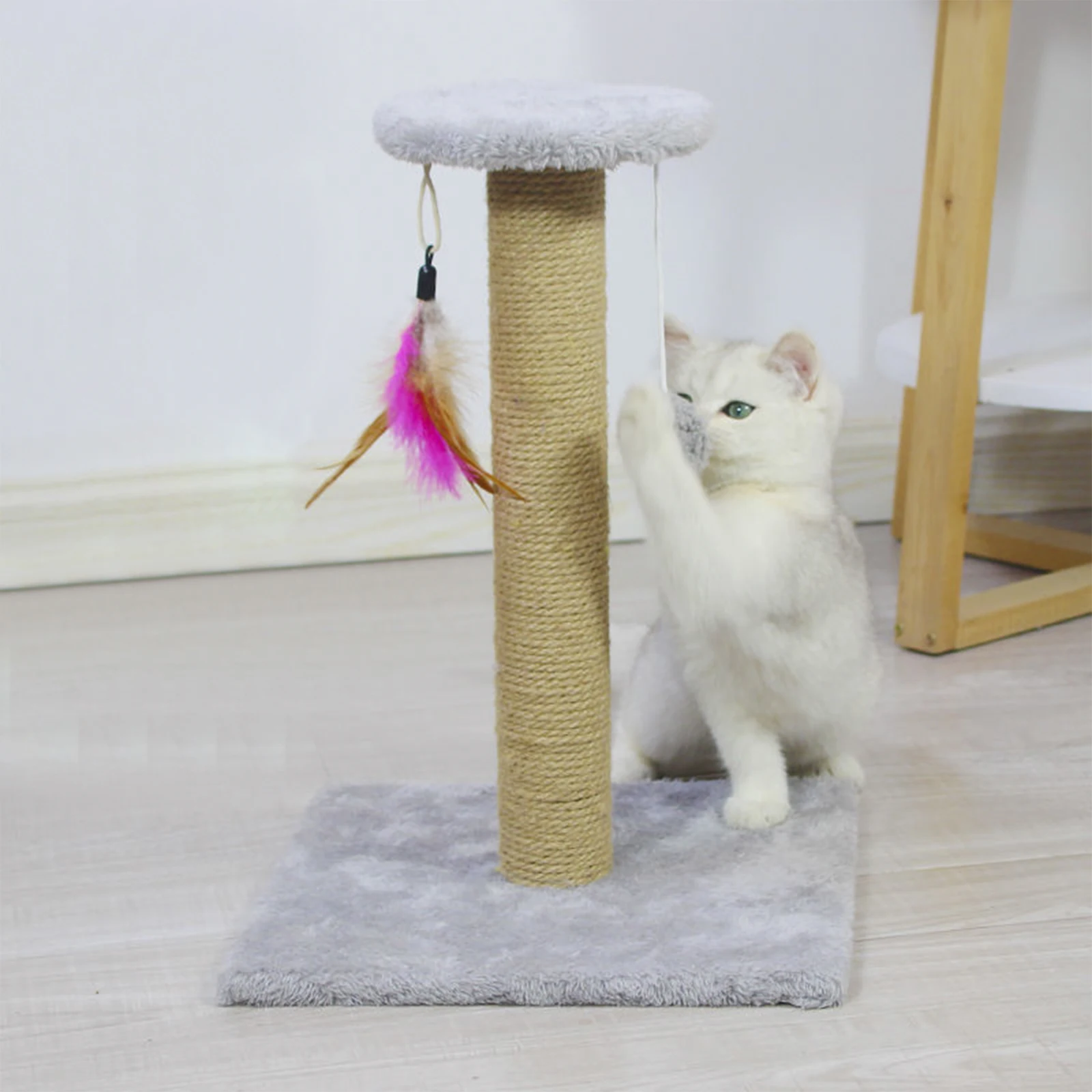 Poste rascador para gatos, tablero rascador de Sisal, divertido juguete interactivo, poste para escalar gatos y gatos pequeños, suministros para gatitos - imagen 5