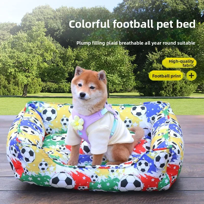 Suministros para mascotas, perrera de Color Universal, nidos cuadrados de fútbol, sofá pequeño y mediano, cojín para cama, nido para gatos