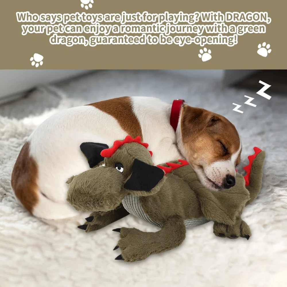 Juguete de latido del corazón para perro Fire Dragon, ayuda de entrenamiento comportamental para cachorros, peluche de ayuda para dormir, compañero de mascota, juguetes para perros inteligentes