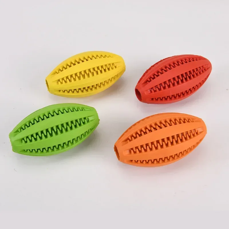 Juguetes para masticar para perros, Bola de aperitivos para limpieza de dientes, pelota de juguete para perros, goma Natural, suministros interactivos hinchables súper resistentes para mascotas - imagen 3