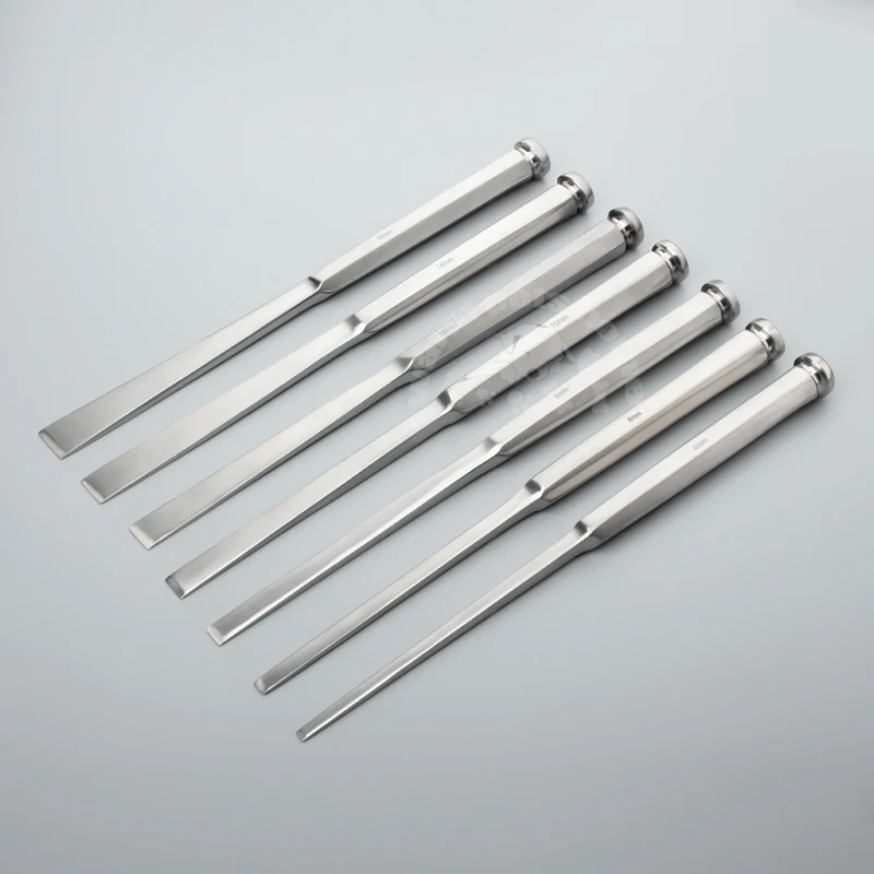Cincel de osteotomo ortopédico, tesseer recto, osteotomo de injerto óseo, instrumento ortopédico veterinario - imagen 2
