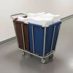 Carrito lavandería con ruedas para gatos y perros – Acero inoxidable