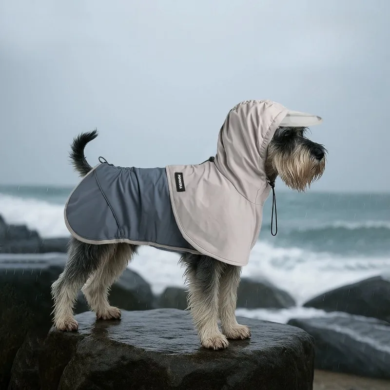 Chubasquero impermeable para perros, protección del vientre y los pies, chaqueta con capucha con correa reflectante, mono para mascotas fácil de limpiar, suministros para exteriores