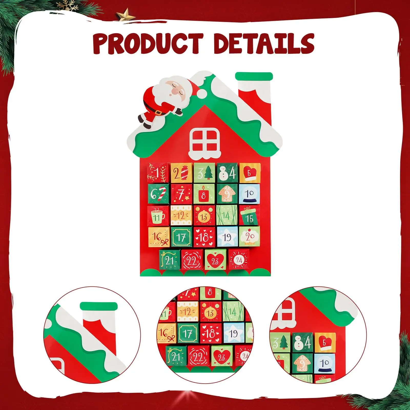 Christmas Advent Calendar Bedroom Business Restaurants Number Date Ornament Dorm Wall Hanging Christmas Calendar Xmas Decoration