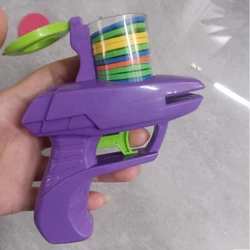 Lanzador de pistola de juguete para mascotas con discos voladores de espuma, juguete interactivo para perseguir perros y gatos, juego de discos reutilizables coloridos, divertido juego de caza