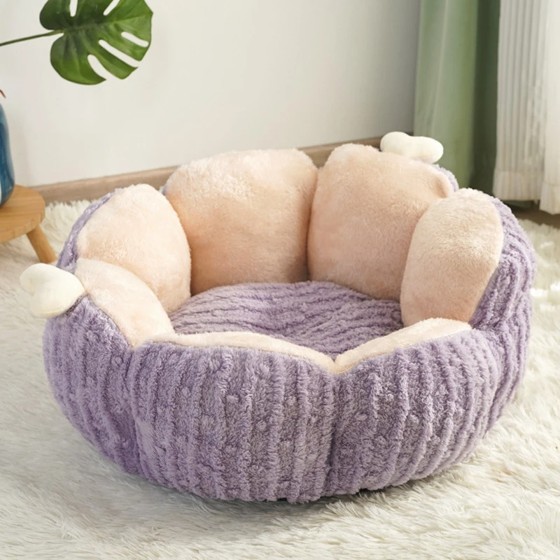 Cama para gatos con forma de Cactus, cama redonda acogedora para gatos, perros pequeños, estera para dormir de gatito de peluche suave, cómoda cama para cachorros