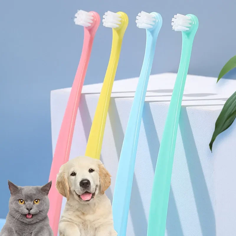 Cepillo de dientes para gatos, limpieza de dientes para perros, cuidado de mascotas, cepillos de dientes para gatos, cepillo de dientes de pelo suave para gatos, Herramientas de limpieza bucal, productos para mascotas - imagen 2