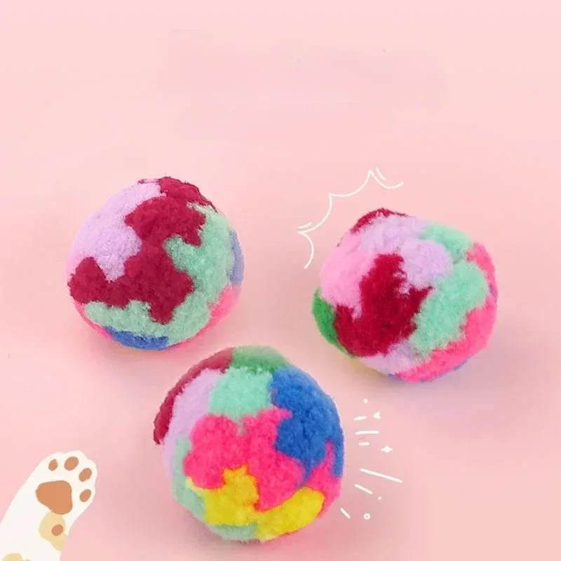 Bola de felpa de poliéster suave y duradera para gato, juguete ligero (2g), 3,5 cm de diámetro, resistente y resistente a la masticación, 1/10/20 unidades - imagen 2