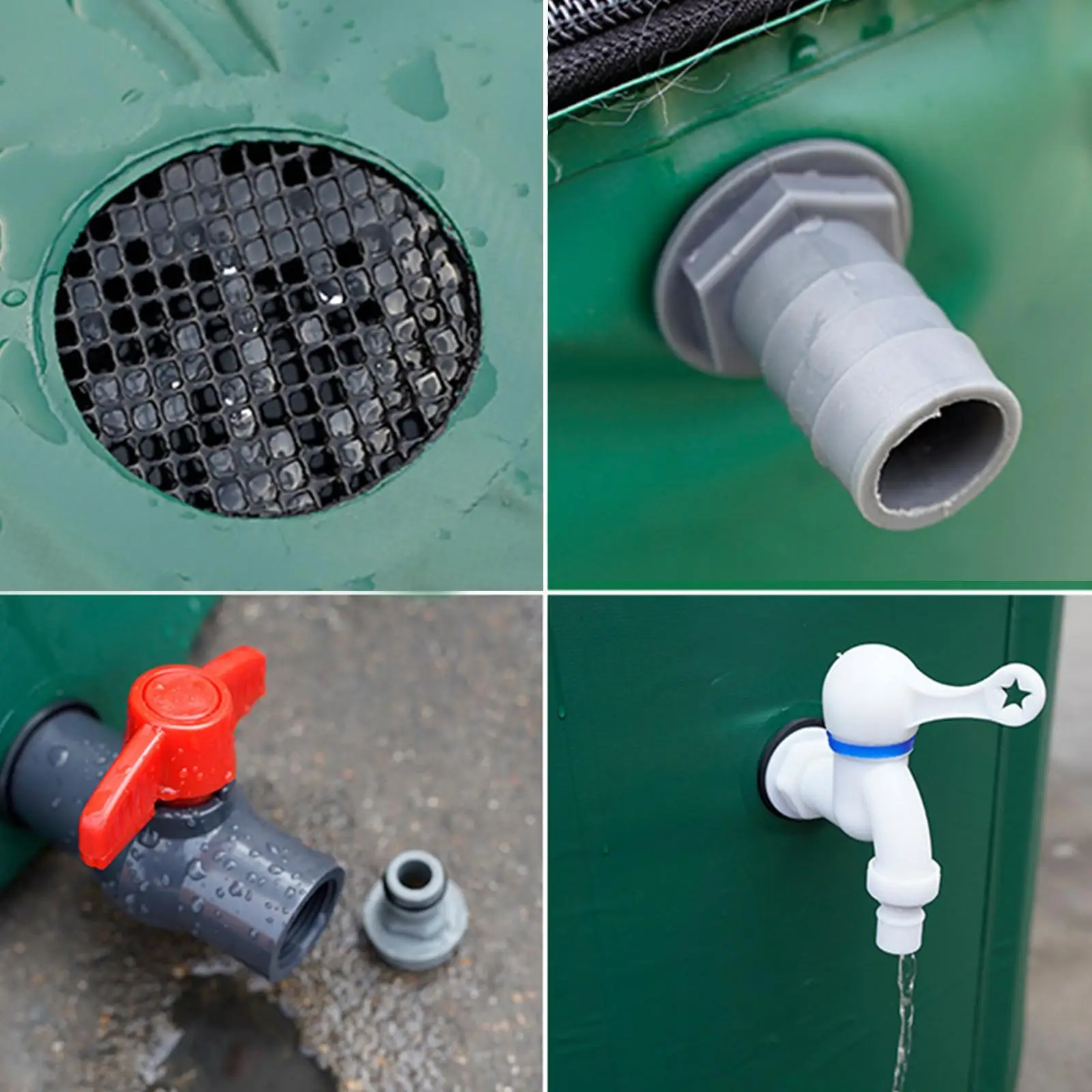 Tanque de almacenamiento de agua de lluvia plegable con Kit de desbordamiento, contenedor de recolección de agua, sistema de recolección - imagen 5