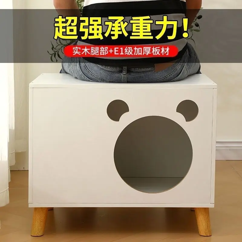 Nido para gatos, casa sencilla para gatos, mesita de noche pequeña, almacenamiento Universal, mesita de noche para dormitorio para las cuatro estaciones - imagen 4