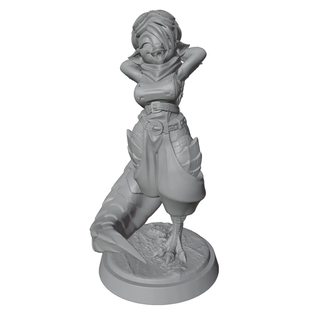 Estatua de personaje anime gris impresa en 3D sin montar ni pintar - imagen 5