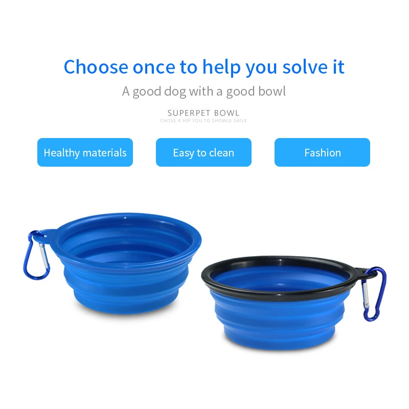 Cuenco plegable de silicona para mascotas, contenedor de comida portátil para cachorros, alimentador plegable para acampar al aire libre, accesorios para perros, 350ML - imagen 5