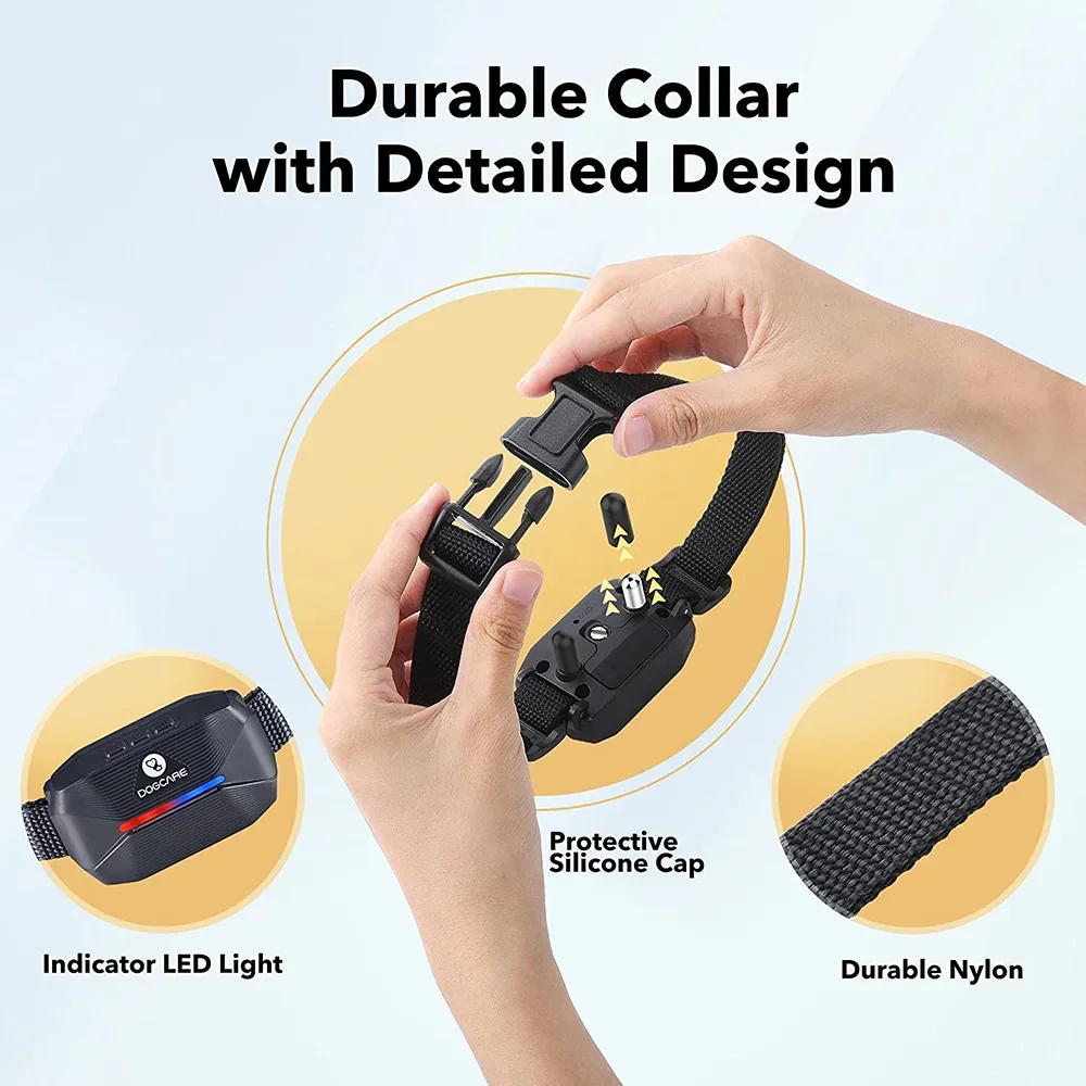 DOGCARE-Collar antiladridos AB03 para perro, resistente al agua IP67, con indicador LED, vibración, para dejar de ladrar - imagen 5