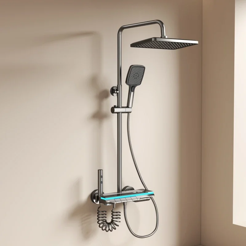 Sistema de ducha de baño, alta calidad, cuarta marcha, tecla de Piano de baño, pantalla Digital, bañera de lluvia, grifo de cobre, juego de ducha - imagen 2