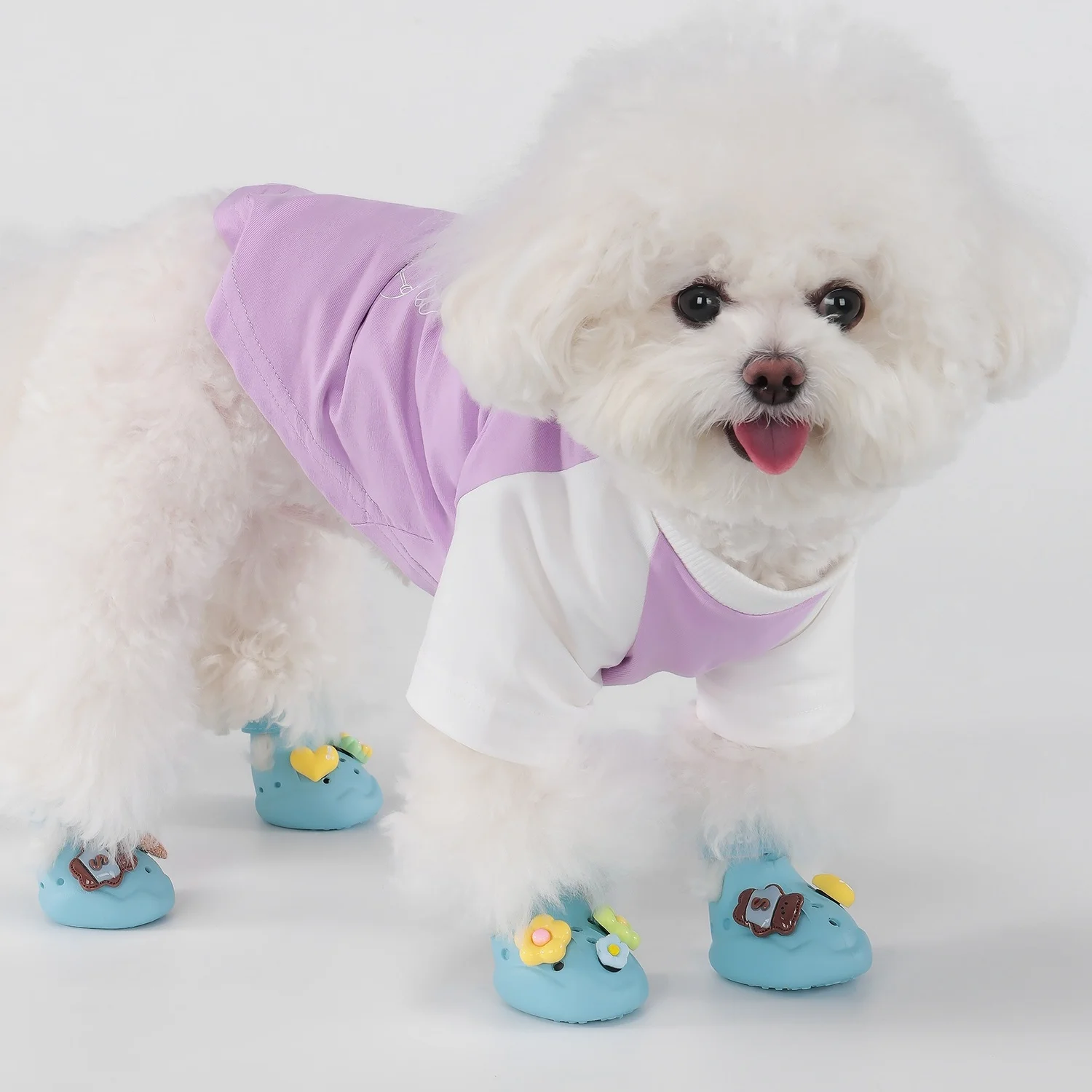 Zapatos de zuecos para mascotas, sandalias de verano para perros, zapatos transpirables duraderos para perros, zapatos impermeables para la lluvia para mascotas, zapatos de zuecos para perros y gatos - imagen 2